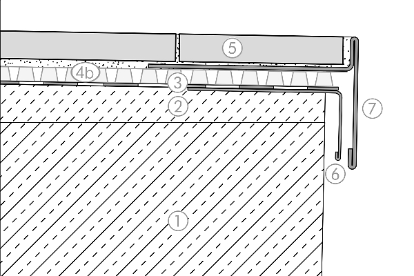 h2o T profil teraszprofil balkonszegély kavics ágyazat, 2cm vtg gres burkolat vagy 30mm 40mm 50mm vtg járda burkolatokhoz