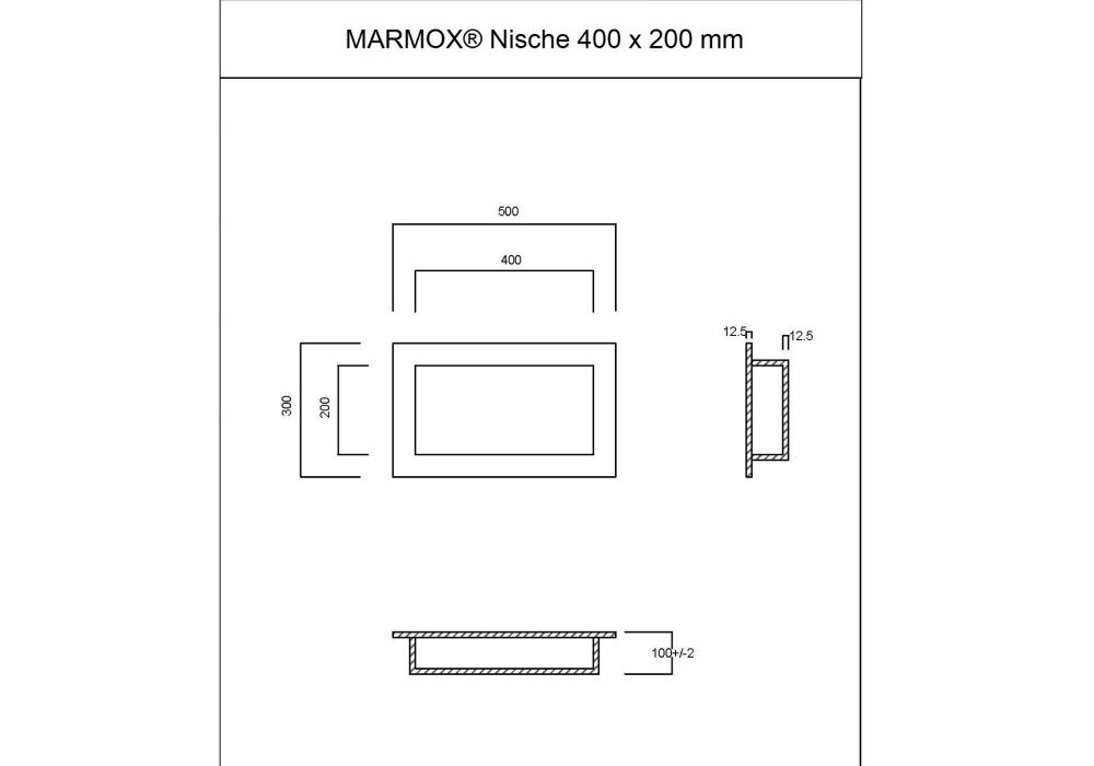 Marmox NIS NV4020 falfülke szigetelő mandzsettával, Bm. 400x200x84mm