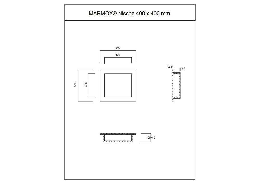 Marmox NIS NV4040 falfülke szigetelő mandzsettával, Bm. 400x400x84mm