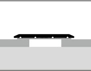 PF 441 SK /100 LAPOS ÁTVEZETŐ profil, ragasztandó kivitel, F16 alumínium porszórt MATT FEKETE RAL9005, Szél: 40mm, L:100cm