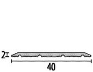 PF 441 SK /100 LAPOS ÁTVEZETŐ profil, ragasztandó kivitel, F16 alumínium porszórt MATT FEKETE RAL9005, Szél: 40mm, L:100cm