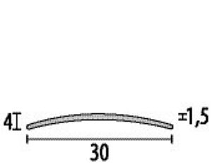 PF 459 SK ÍVES ÁTVEZETŐ utólagos, 30mm széles profil, öntapadós kivitel, alumínium porszórt MATT FEKETE felület, H/B: 2,0/30mm, L: 270cm