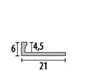 PF 302 G 4,5mm anyag vastagsághoz LEZÁRÓ/INDÍTÓ profil, CSEMPE ragasztóval rögzíthető, alumínium matt FEKETE RAL9005 porszórt, H1,2: 4,5/6mm, L: 250cm