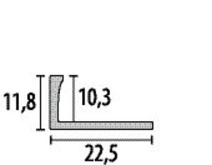PF 304 G 10,3mm anyag vastagsághoz LEZÁRÓ/INDÍTÓ profil, CSEMPE ragasztóval rögzíthető, alumínium matt FEKETE RAL9005 porszórt, H1,2: 10,3/11,8m, L: 250cm