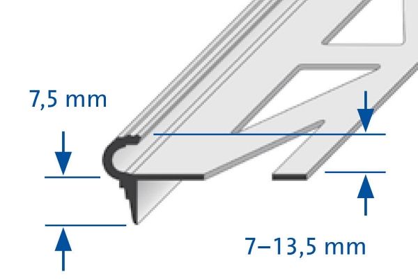 Dural FSTAE 110 LÉPCSŐ profil, aluminium matt EZÜST eloxált, H: 11,0mm, L:250cm
