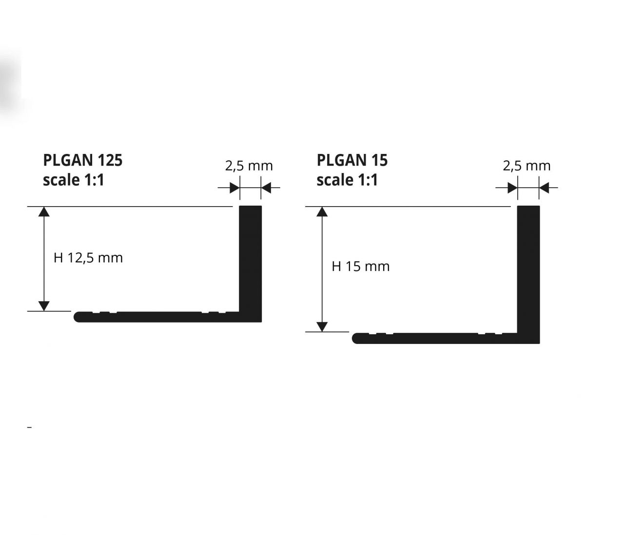 PRG PLGAN15 CSISZOLHATÓ L-proﬁl alu NATÚR, Szél.: 2,5mm, H: 15mm, L: 270cm