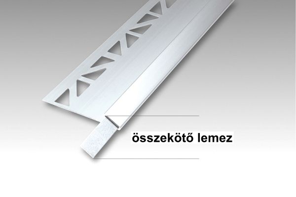 DUR BKAE130 Durabal BK teraszprofil, aluminium MATT EZÜST eloxált, H1: 13mm, H2: 22mm, L: 300cm