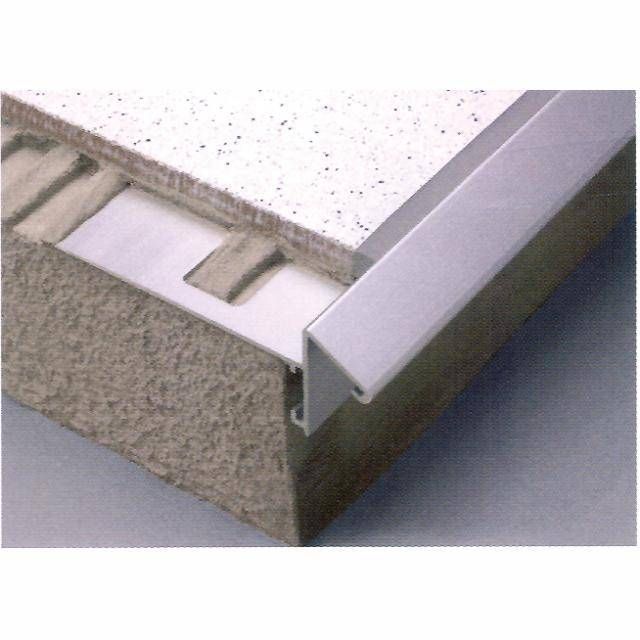 DUR BKAE130 Durabal BK teraszprofil, aluminium MATT EZÜST eloxált, H1: 13mm, H2: 22mm, L: 300cm